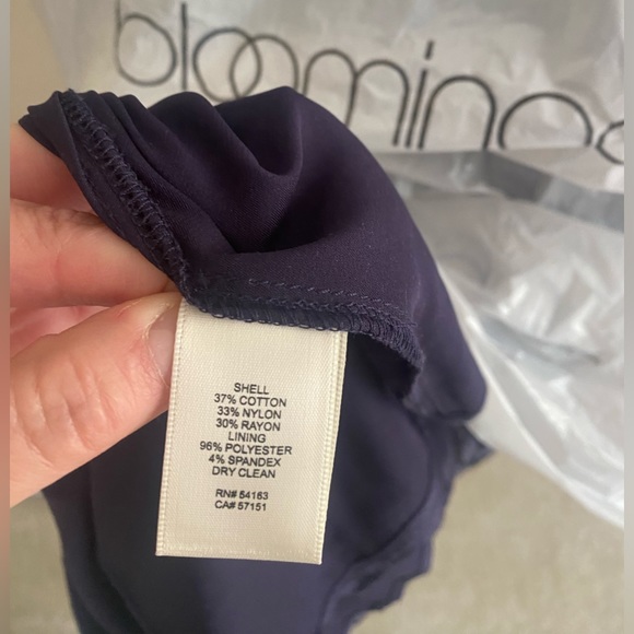 Bloomingdale’s Navy Designer Gown Size 4 - Picture 5 of 6